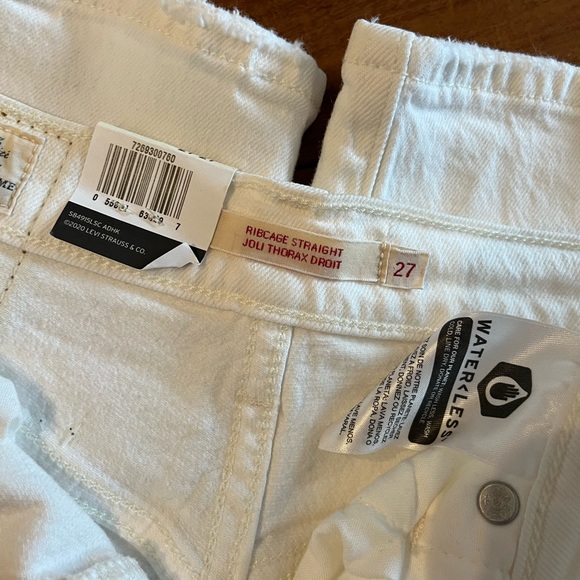 Levi ribcage straight white jeans 27 - Picture 2 of 6